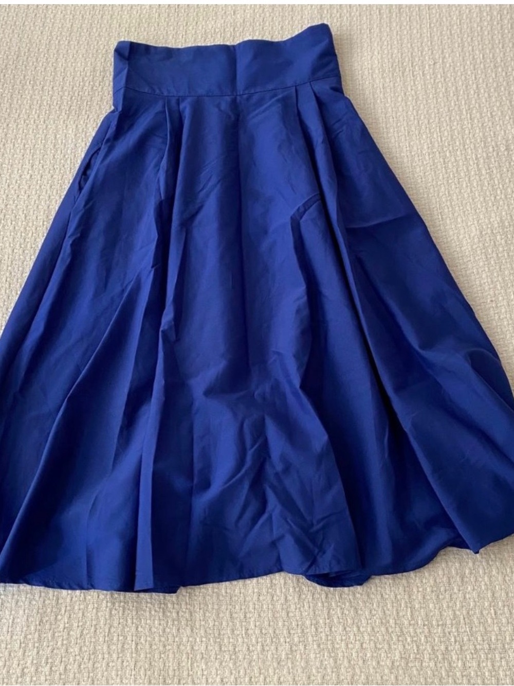 Blue A-Line Midi Skirt - Classic Flared Design